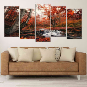 Red Autumn Forest Wall Art Canvas-Stunning Canvas Prints