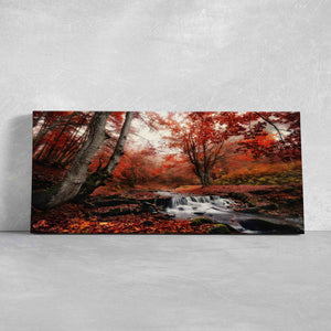 Red Autumn Forest Wall Art Canvas-Stunning Canvas Prints