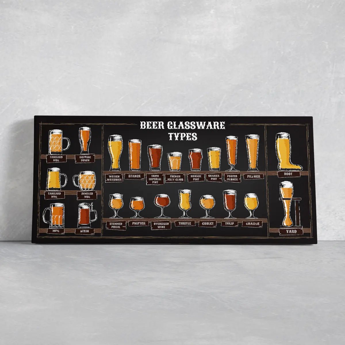 Beer Poster Discounted Set of 3 Bar Art Beer Glass Print Glass Types Mug  Pints Wall Art Home Decor vi367 