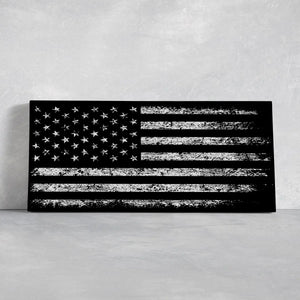 Black American Flag Wall Art Multi Panel Canvas