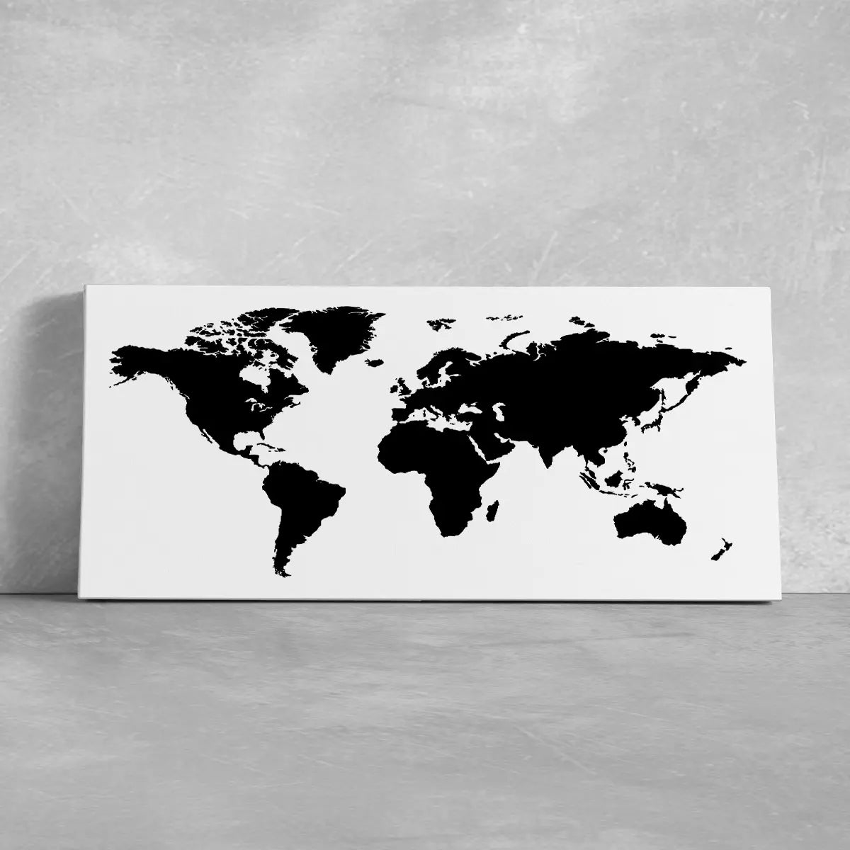 Black And White World Map Wall Art-Stunning Canvas Prints