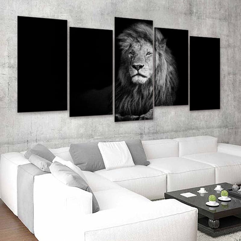 Black and White Lion Wall Art Canvas-Stunning Canvas Prints