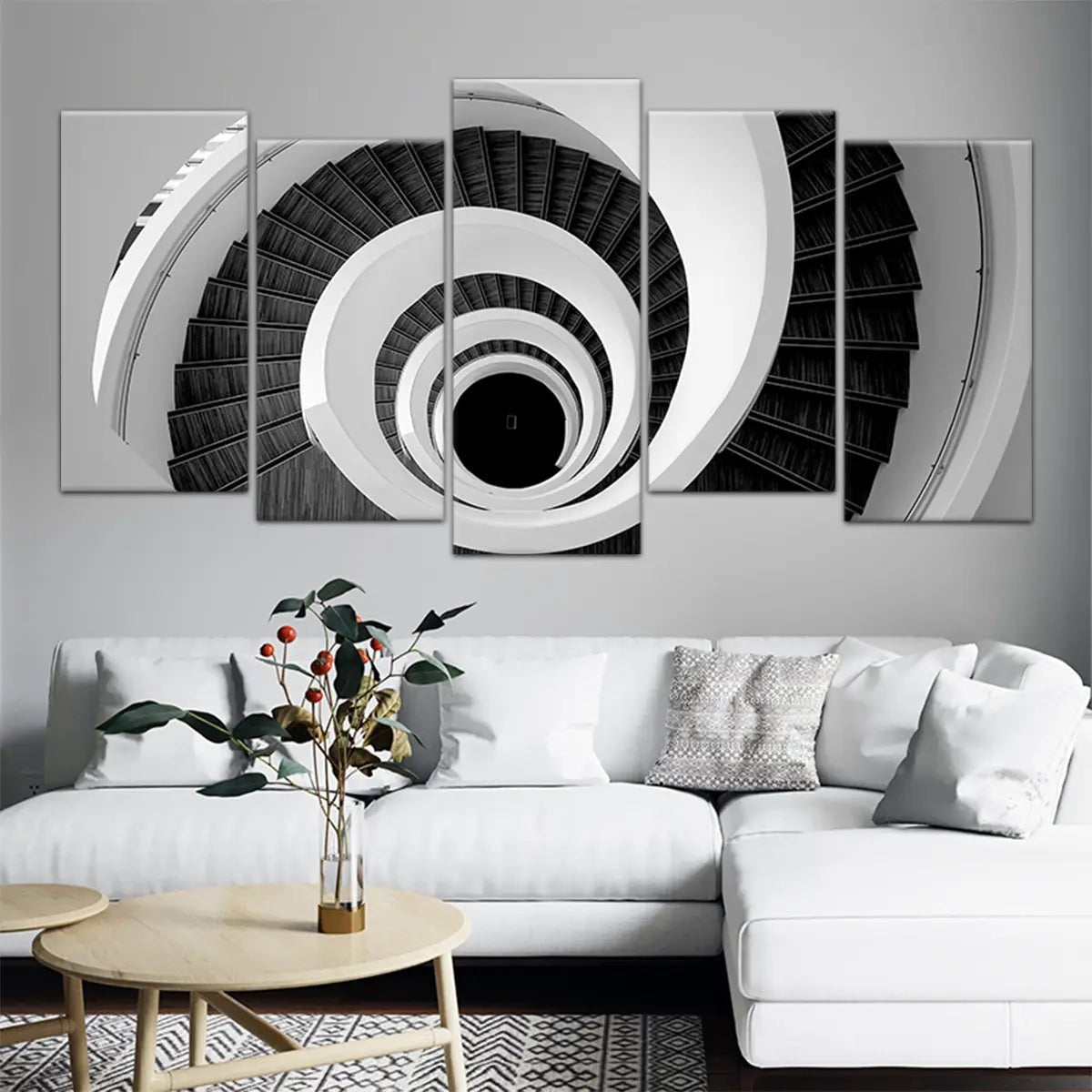 Large Black and White Staircase Wall Art For Living Room Wall-Stunning Canvas Prints