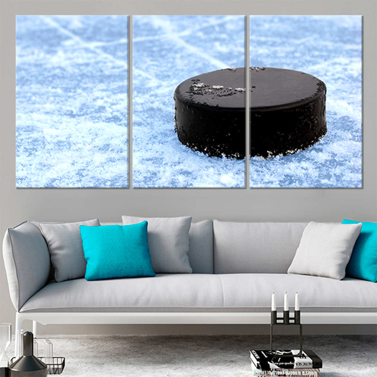 Black Hockey Puck Canvas Wall Art-Stunning Canvas Prints