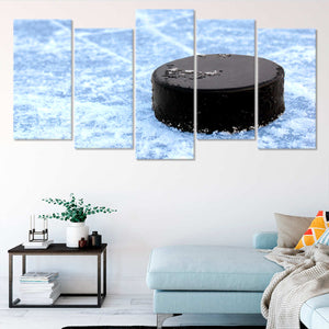 Black Hockey Puck Canvas Wall Art-Stunning Canvas Prints