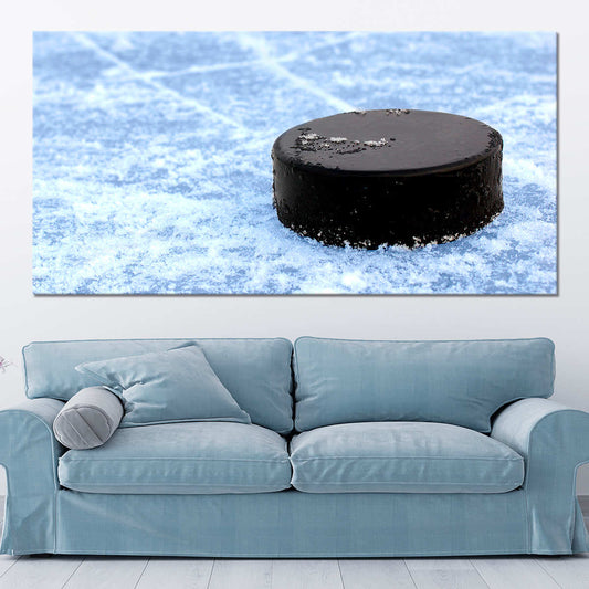 Black Hockey Puck Canvas Wall Art-Stunning Canvas Prints