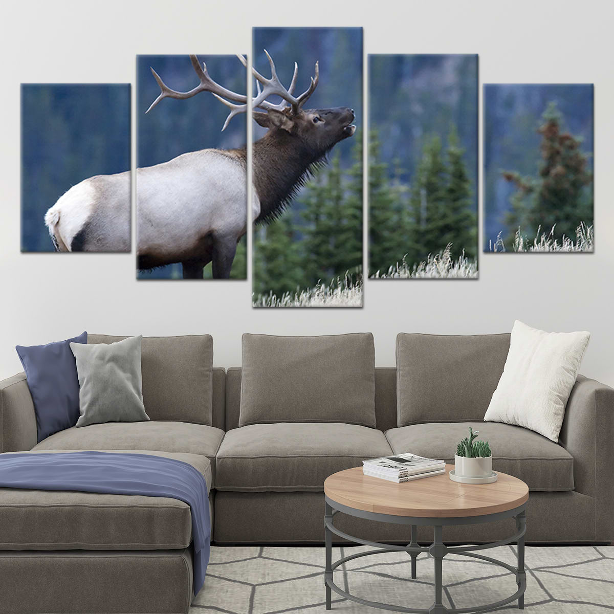 Mountain Bull Elk Wall Art Canvas-Stunning Canvas Prints