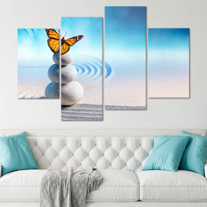 Butterfly Zen Garden Canvas Wall Art