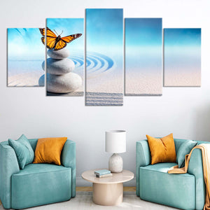 Butterfly Zen Garden Canvas Wall Art