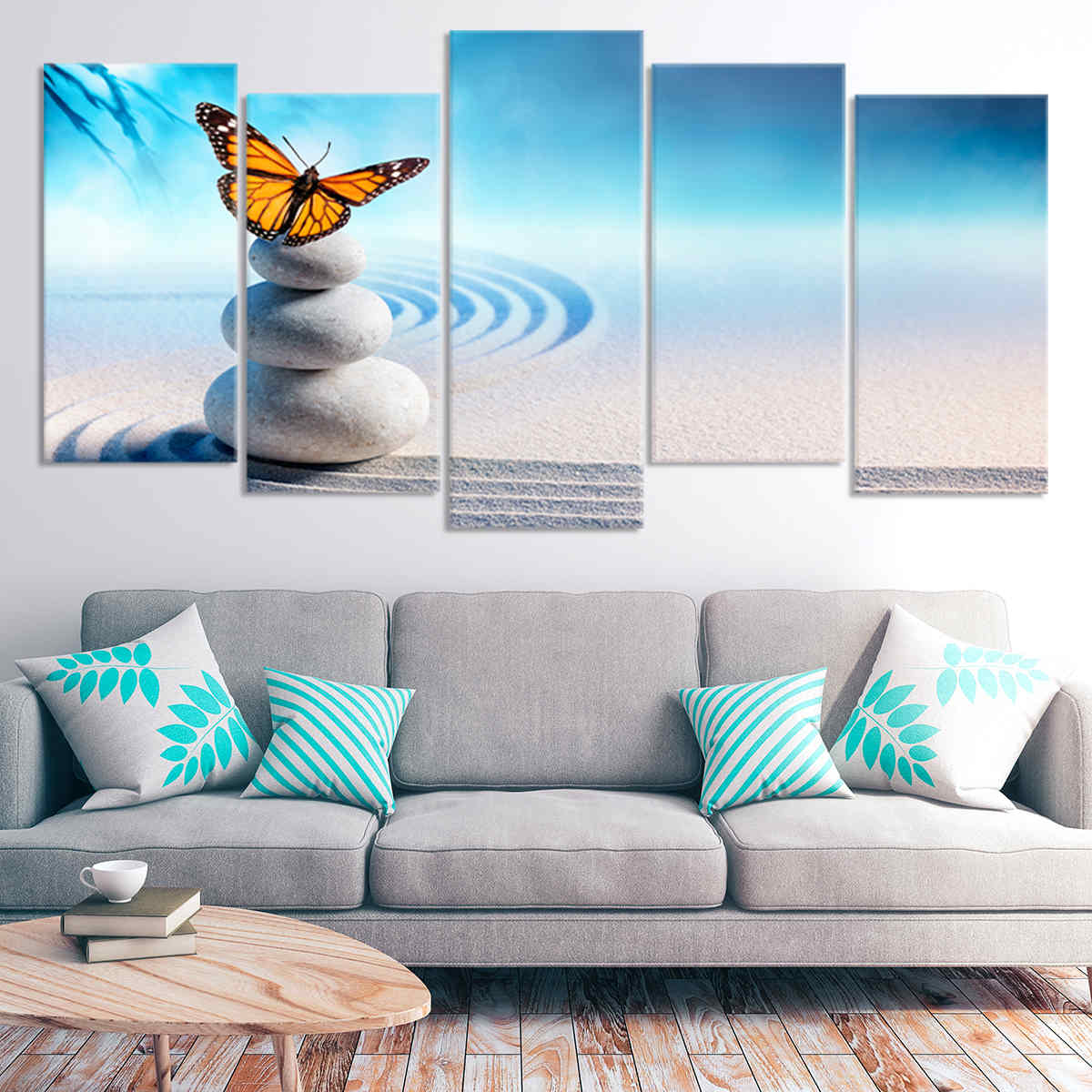 Butterfly Zen Garden Canvas Wall Art