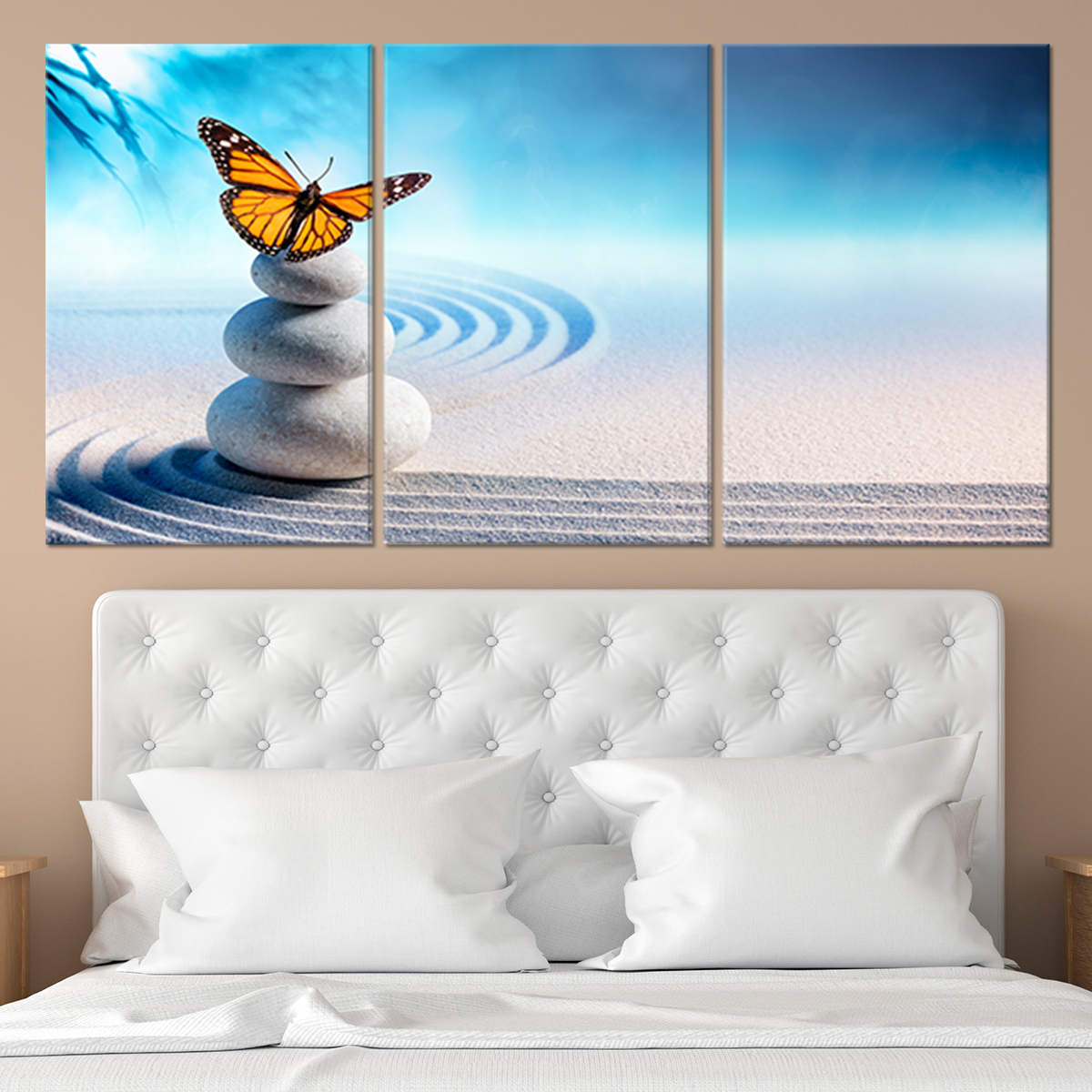 Butterfly Zen Garden Canvas Wall Art