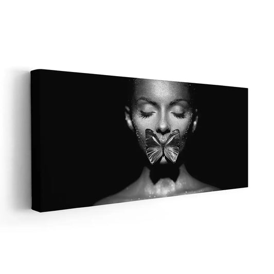 Butterfly On Lips Wall Art Canvas Print-Stunning Canvas Prints