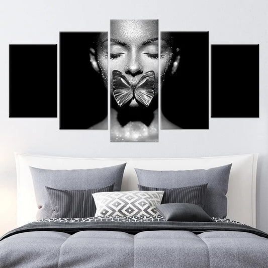 Butterfly On Lips Wall Art Canvas Print-Stunning Canvas Prints