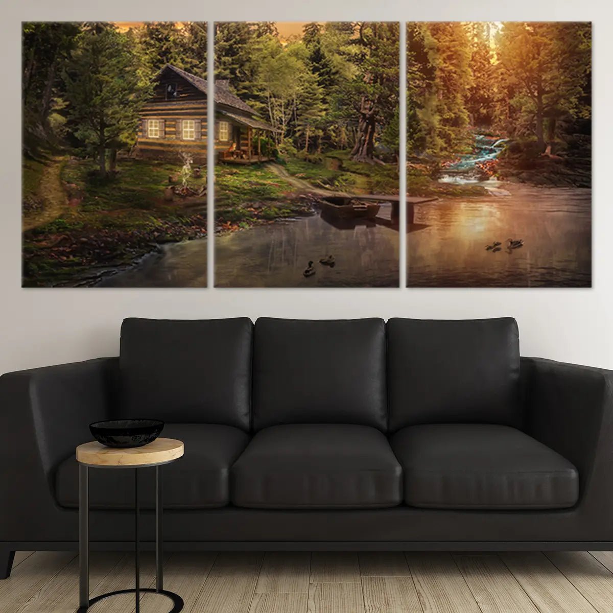 Cabin By The River Wall Art Canvas Print-Stunning Canvas Prints