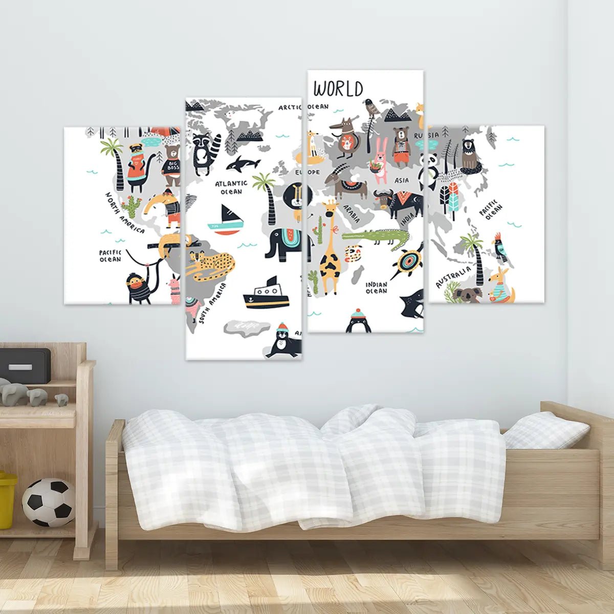 Nursery World Map Wall Art Canvas Print-Stunning Canvas Prints