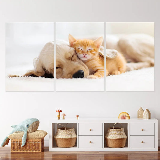 Cat And Dog Wall Art Canvas Print-Stunning Canvas Prints