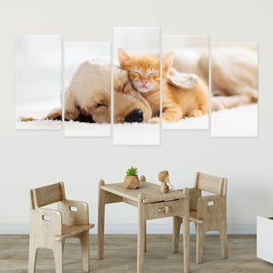 Cat And Dog Wall Art Canvas Print-Stunning Canvas Prints