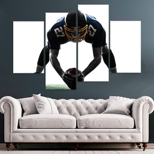 Football Player Stance Wall Art Canvas Print-Stunning Canvas Prints