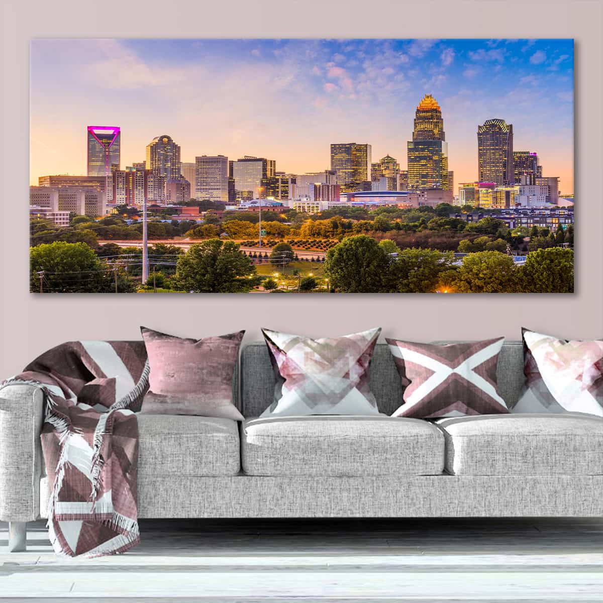 Charlotte Skyline Wall Art Canvas-Stunning Canvas Prints