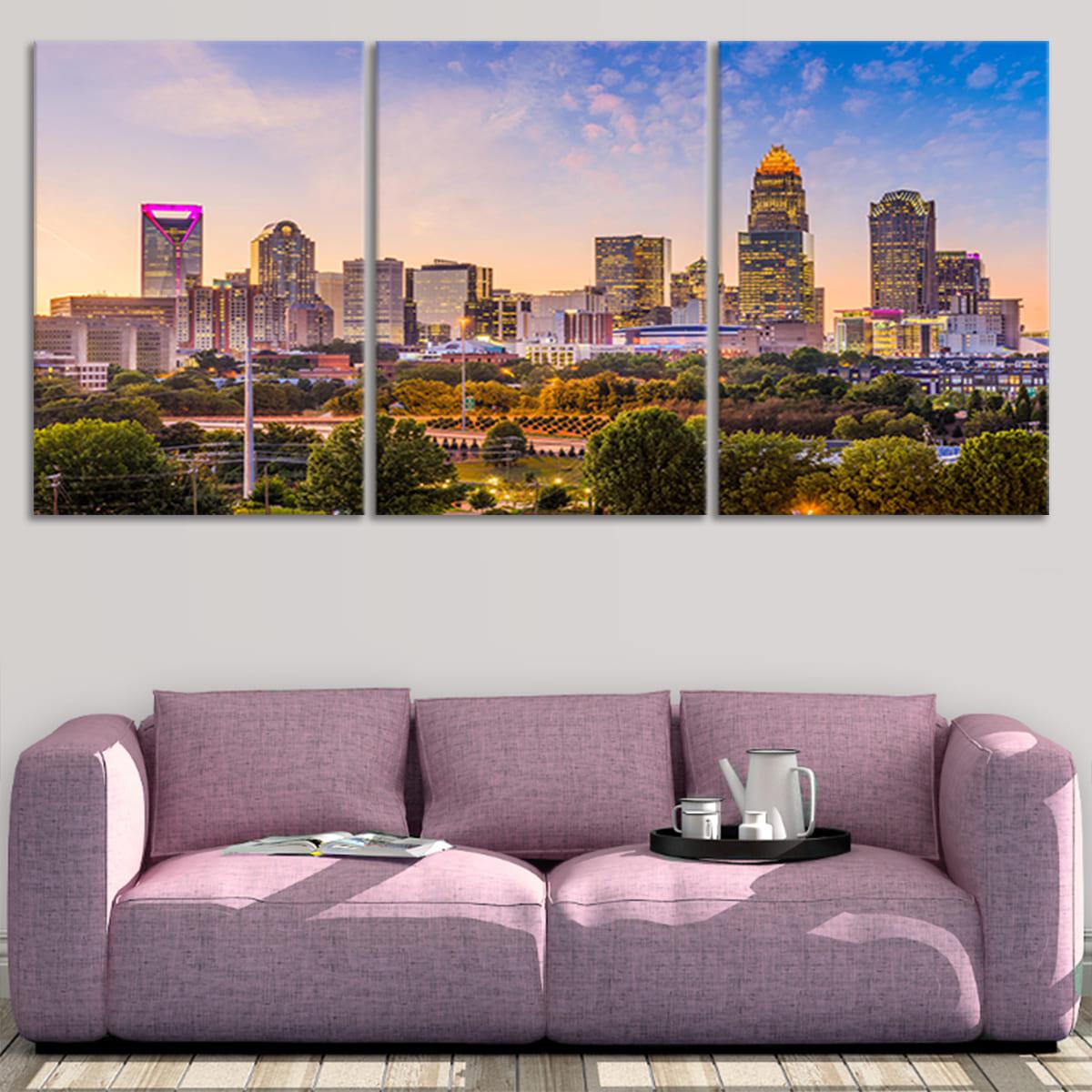 Charlotte Skyline Wall Art Canvas-Stunning Canvas Prints