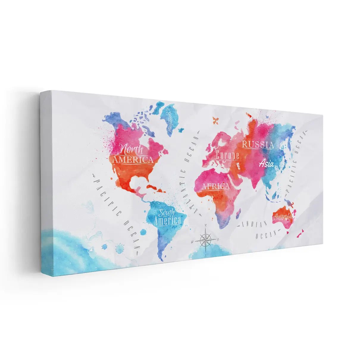 Continents World Map Wall Art-Stunning Canvas Prints