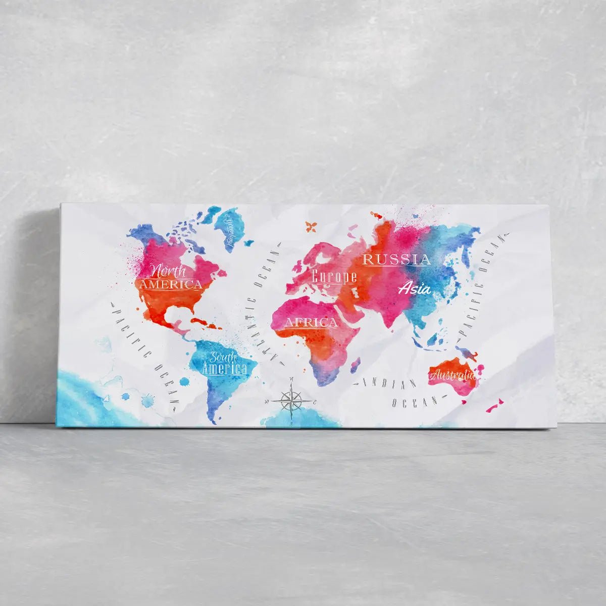 Continents World Map Wall Art-Stunning Canvas Prints