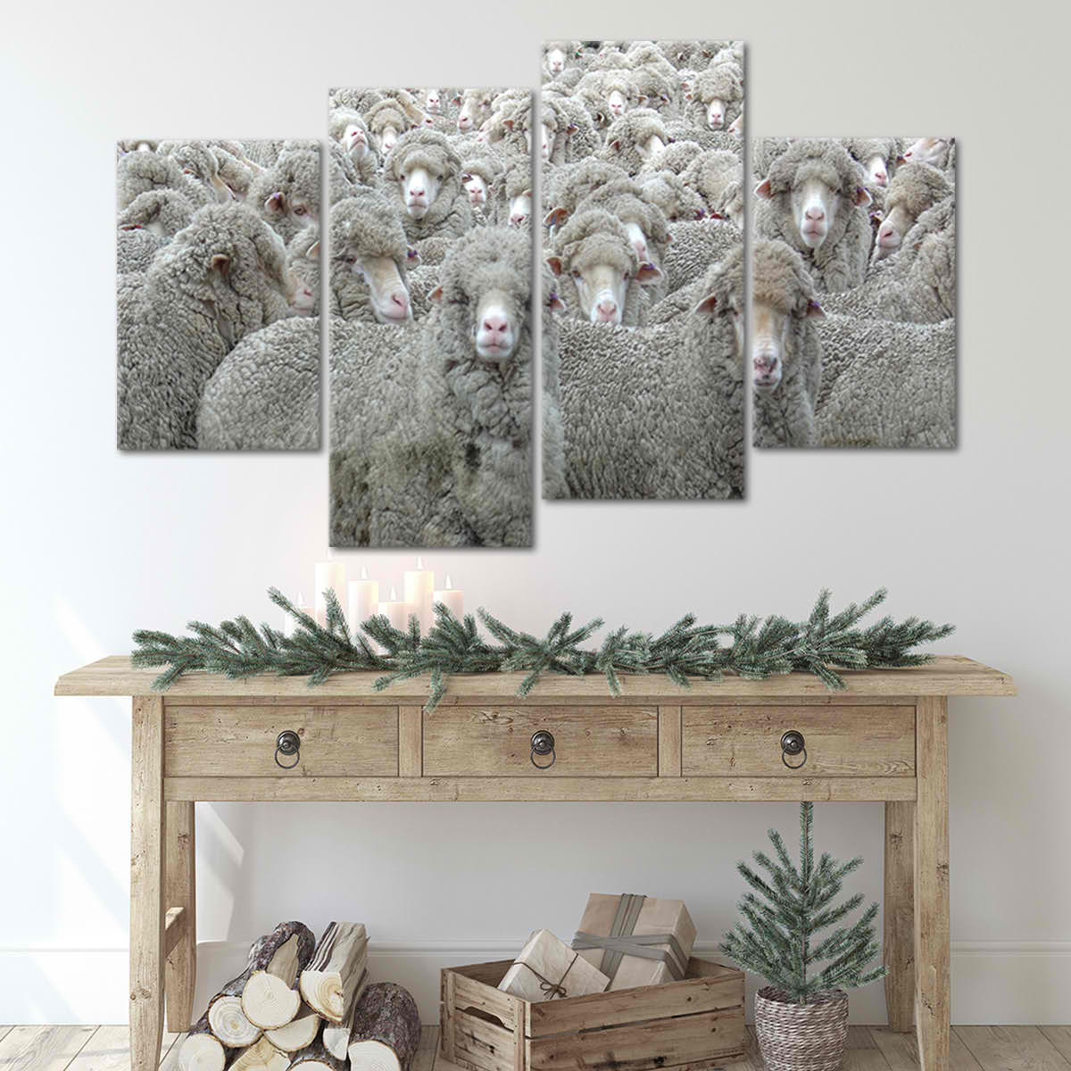 Flock Of Sheep Wall Art Canvas-Stunning Canvas Prints