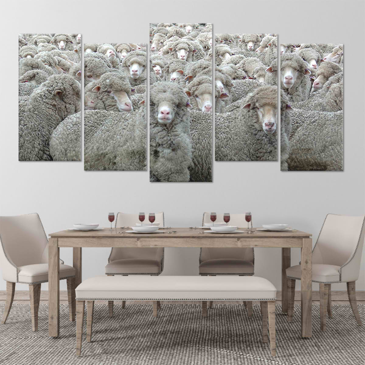 Flock Of Sheep Wall Art Canvas-Stunning Canvas Prints