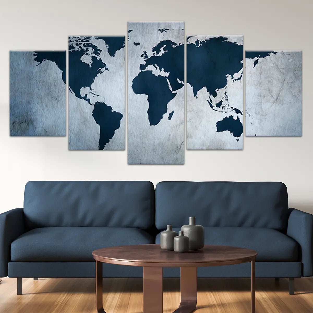 Antique Blue World Map Wall Art-Stunning Canvas Prints