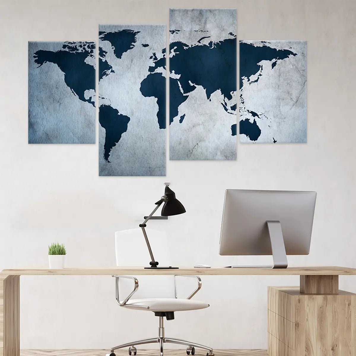 Antique Blue World Map Wall Art-Stunning Canvas Prints