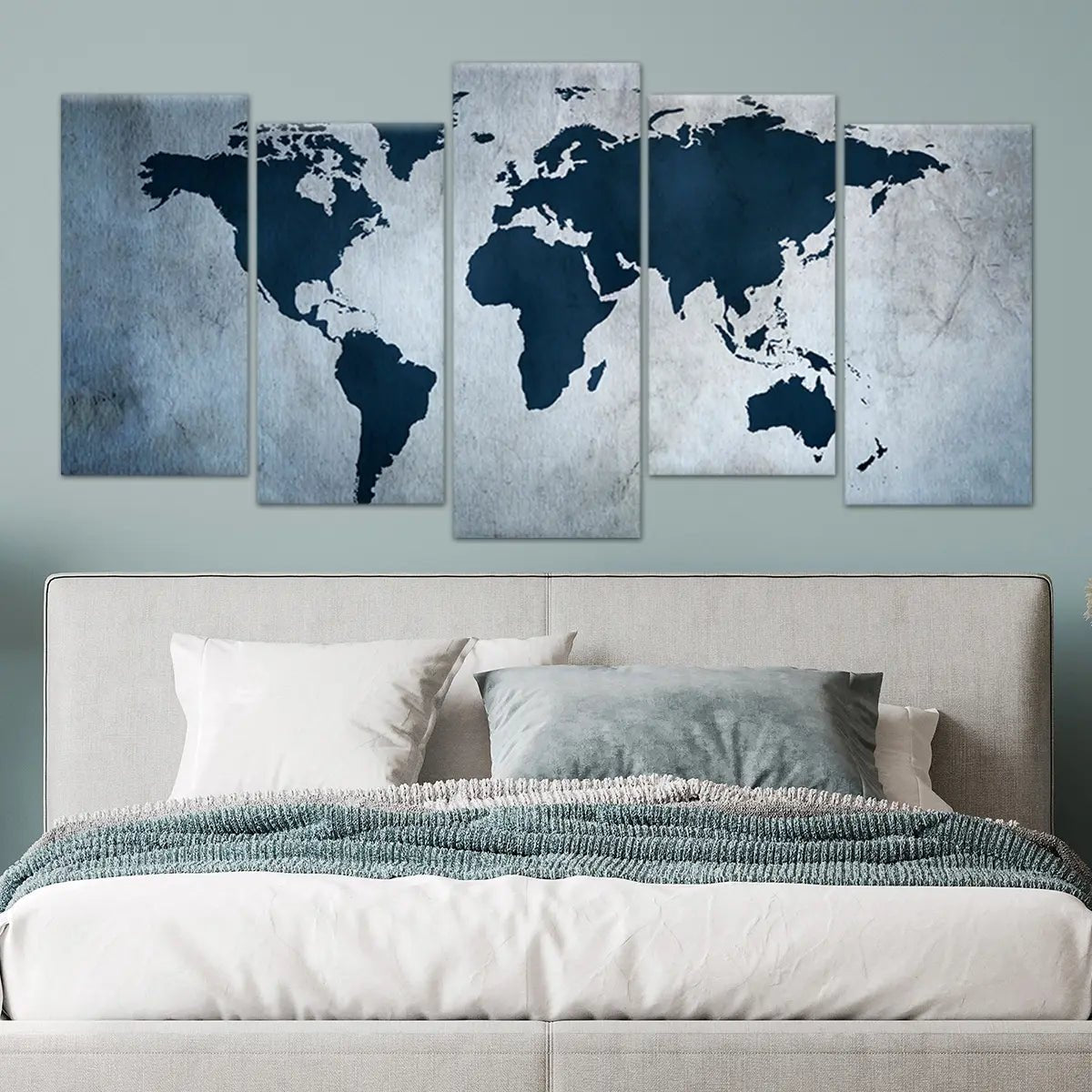 Antique Blue World Map Wall Art-Stunning Canvas Prints