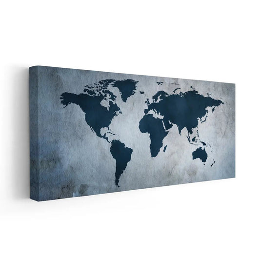 Antique Blue World Map Wall Art-Stunning Canvas Prints