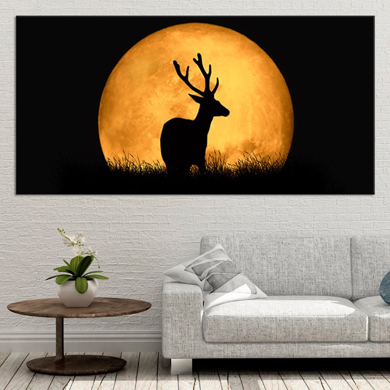 Moose Silhouette Wall Art Canvas-Stunning Canvas Prints