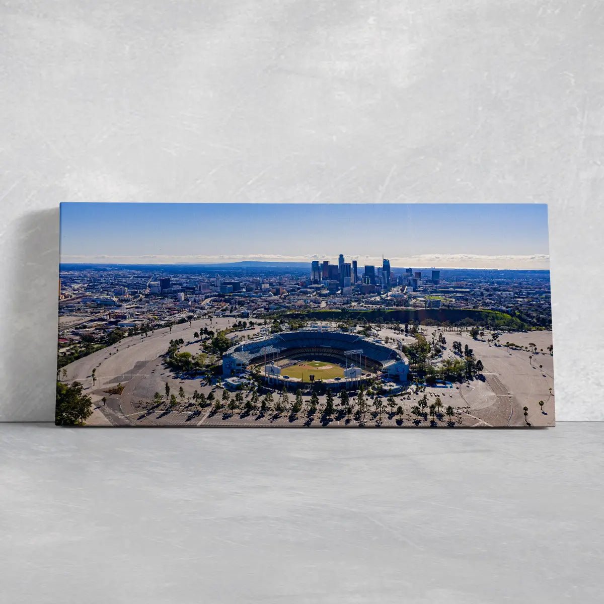  Los Angeles, California - The Famous Dodger Stadium with  Downtown LA in the Background Pictures for Living Room 5 Piece Canvas Wall  Art Modern Artwork Home Decor Stretched Ready to Hang 