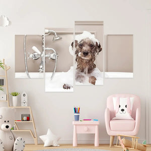 Puppy Bath Time Wall Art Canvas-Stunning Canvas Prints