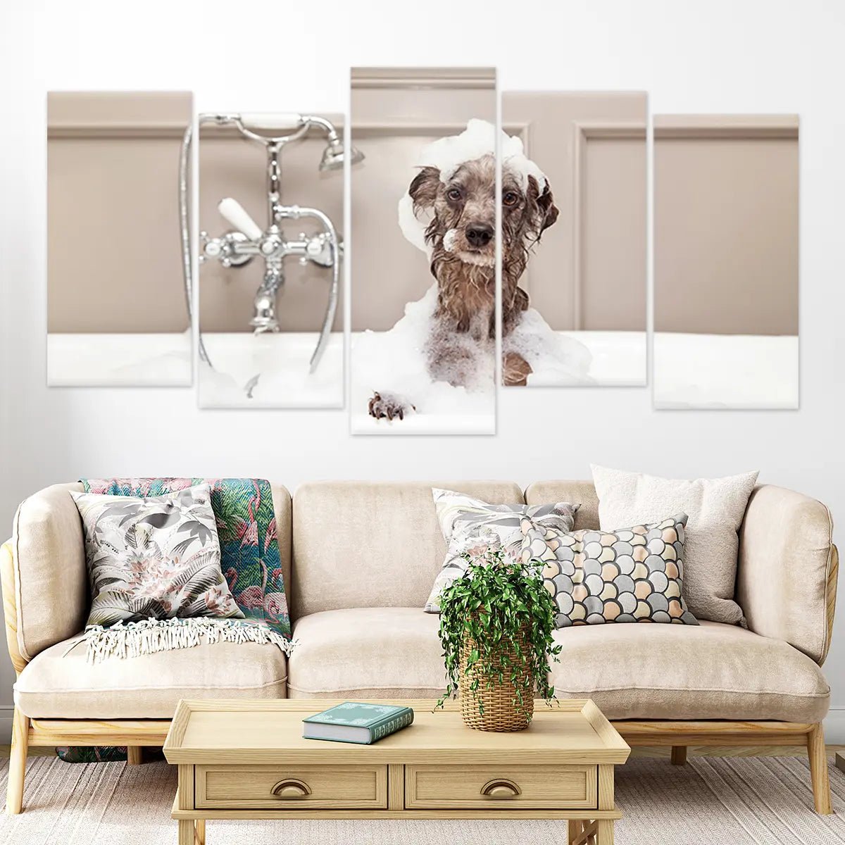 Puppy Bath Time Wall Art Canvas-Stunning Canvas Prints