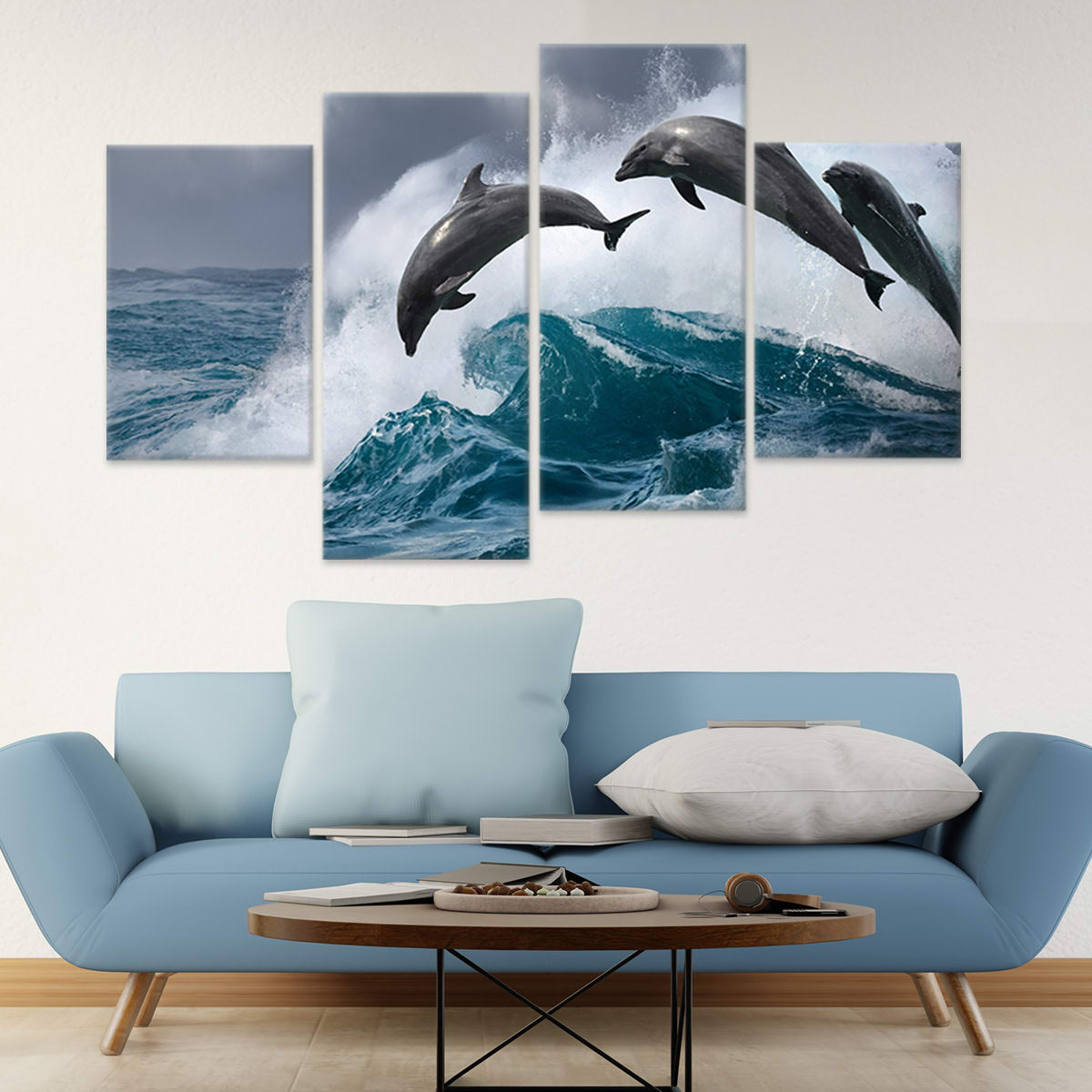 Leaping Dolphins Wall Art Canvas-Stunning Canvas Prints