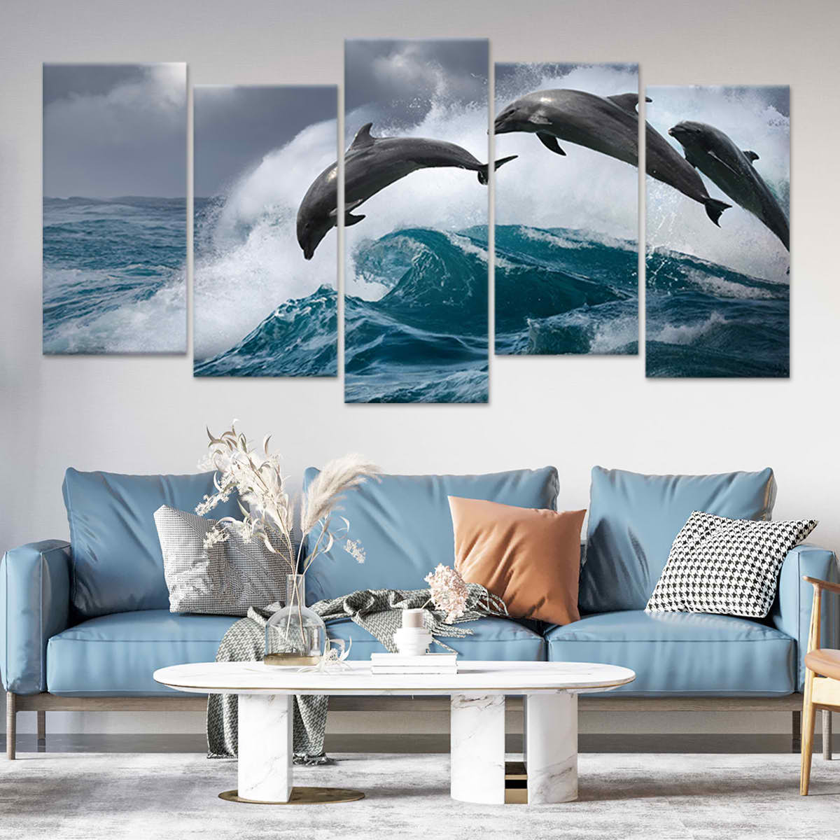 Leaping Dolphins Wall Art Canvas-Stunning Canvas Prints