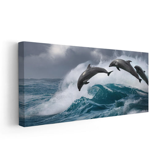 Leaping Dolphins Wall Art Canvas-Stunning Canvas Prints