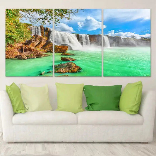 Beautiful Green Waterfall Wall Art Canvas-Stunning Canvas Prints