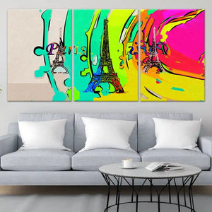 Colorful Abstract Eiffel Tower Wall Art Canvas-Stunning Canvas Prints