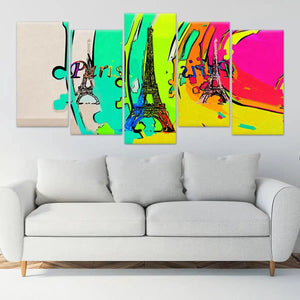 Colorful Abstract Eiffel Tower Wall Art Canvas-Stunning Canvas Prints