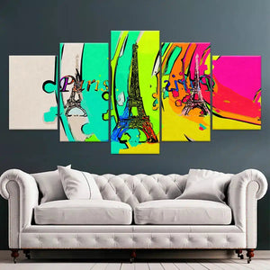 Colorful Abstract Eiffel Tower Wall Art Canvas-Stunning Canvas Prints