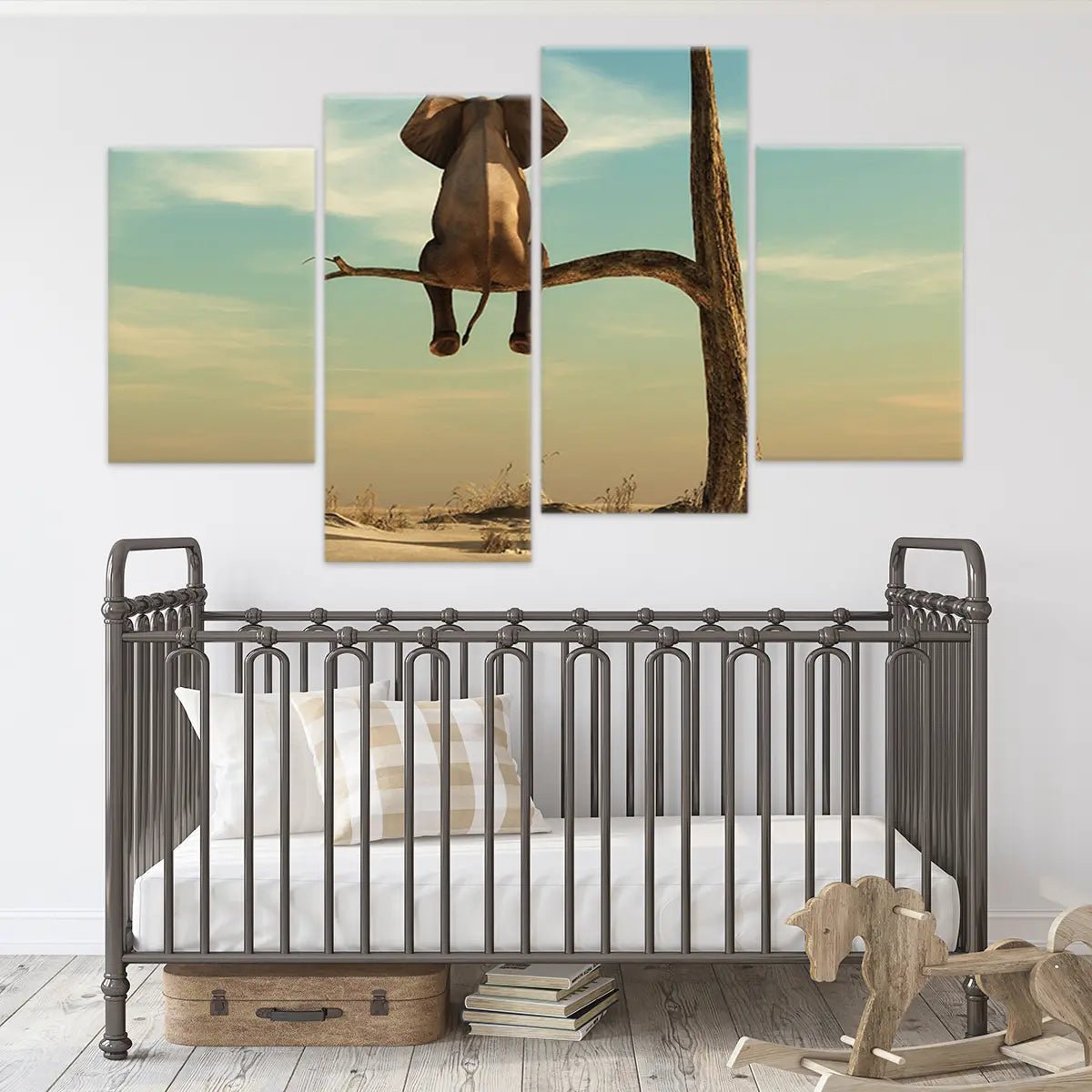 Elephant On A Tree Wall Art Canvas-Stunning Canvas Prints