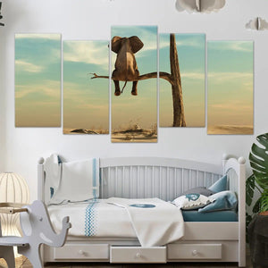 Elephant On A Tree Wall Art Canvas-Stunning Canvas Prints