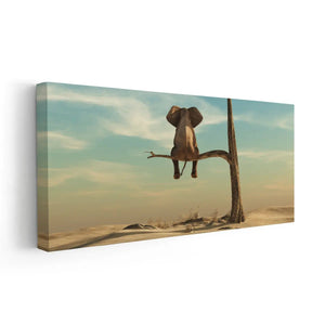 Elephant On A Tree Wall Art Canvas-Stunning Canvas Prints