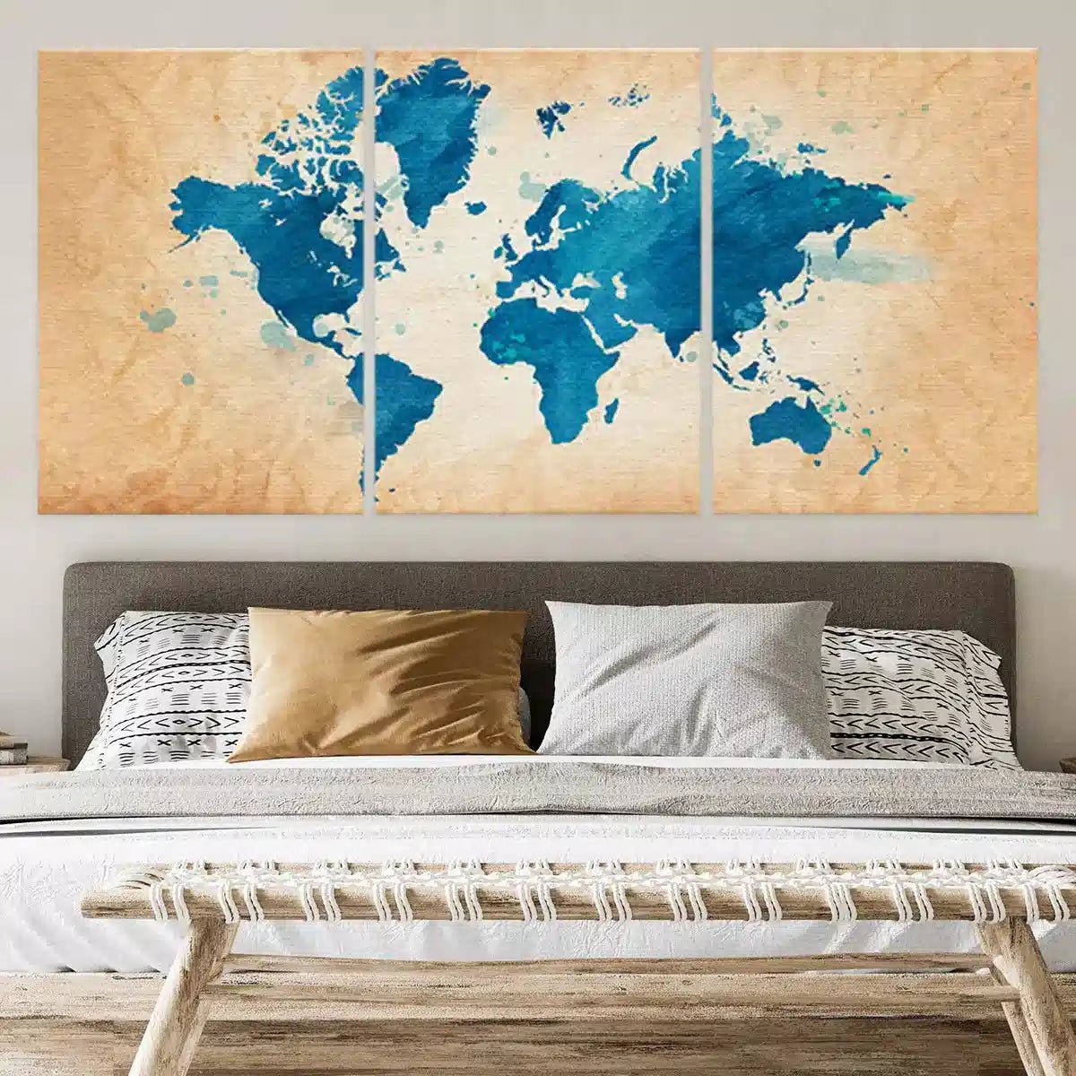 World Travel Map Wall Art Canvas Print-Stunning Canvas Prints