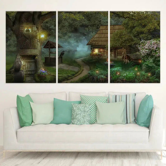 Fairy Tale Forest Cabin Wall Art Canvas-Stunning Canvas Prints