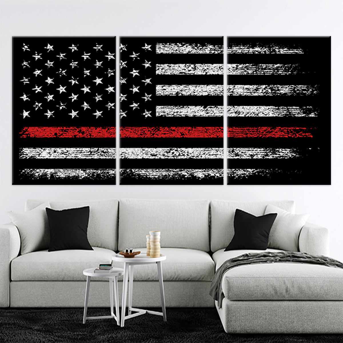 Firefighter Flag Wall Art Canvas Print-Stunning Canvas Prints