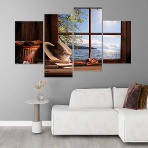 Rustic Fishing Gear Wall Art Canvas Print-Stunning Canvas Prints